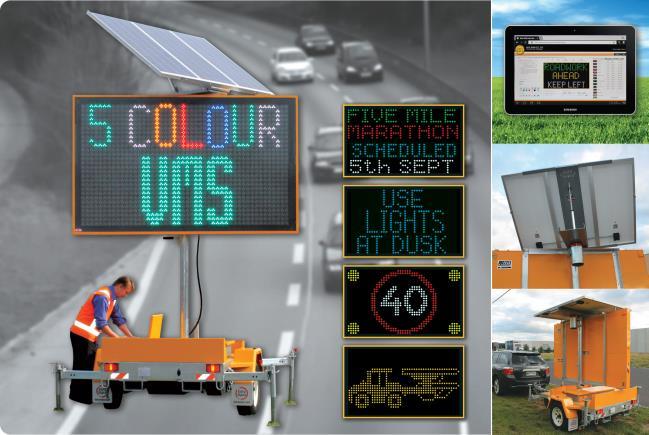 HIGHLY VISIBLE BOTH DAY & NIGHT MESSAGE CAN BE CHANGED AS FREQUENTLY AS REQUIRED FULLY SOLAR POWERED RUNS FOR 7 DAYS