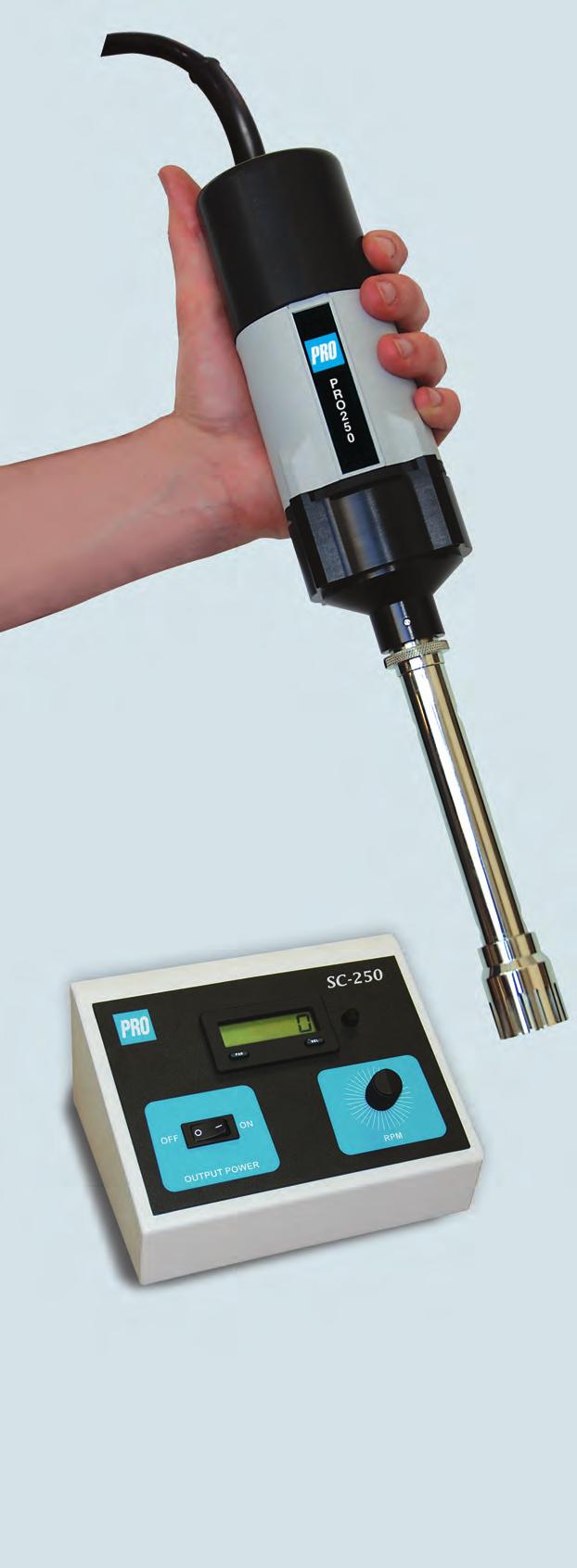 Homogenizers from PRO Scientific PRO250 Handheld or Post-Mounted Laboratory Homogenizer The PRO250 is a perfect fit between the PRO200 and the benchtop PRO homogenizers.