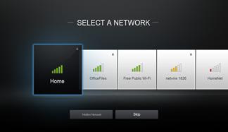 If you have a wireless network, have the network key ready. If you are connecting to your network with an Ethernet cable, connect it to the Ethernet port on the TV.