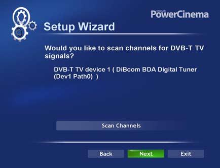 Select the type of speaker setup that you have then click NEXT PowerCinema will now detect the type of TV Tuner that you have installed, once detected click NEXT.