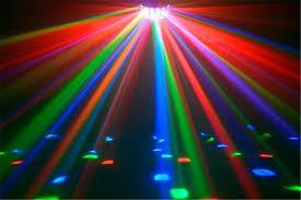 turning, colour changing beams that bounce to the