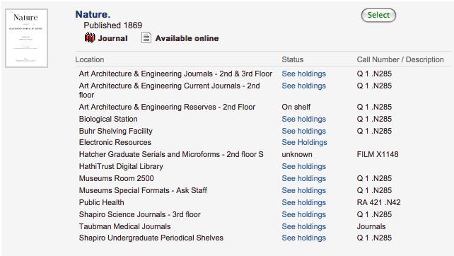 In the Art, Architecture & Engineering Library, all current journal issues are shelved on the 2nd floor.