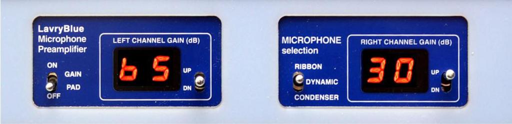 MICROPHONE PREAMP A.) OPERATION The LavryBlue Microphone Preamplifier is a dual channel double width unit.