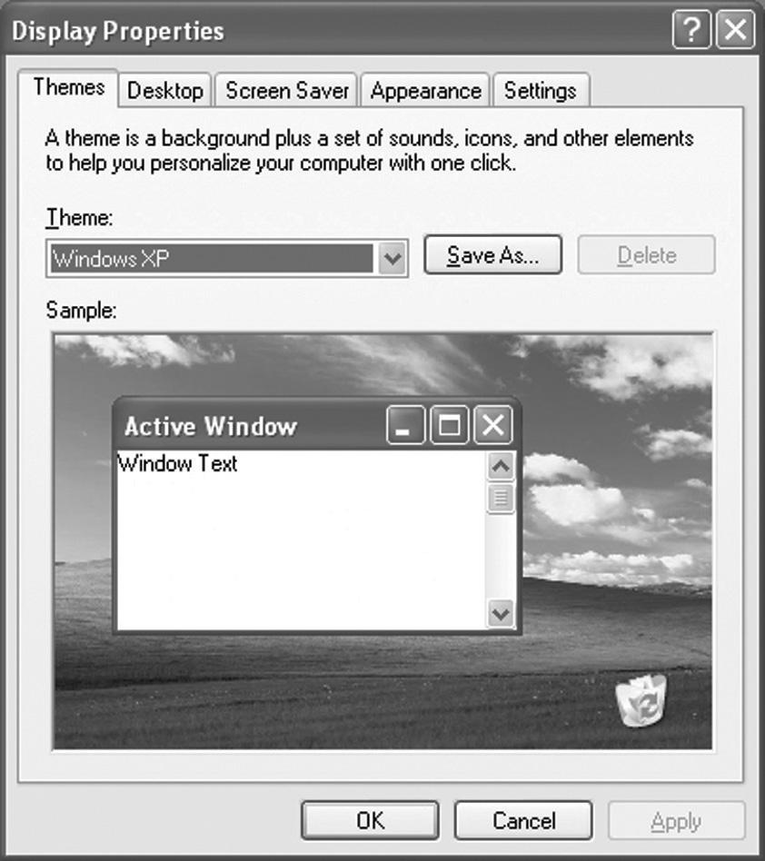Setting up Your PC Software (Windows only) The Windows display-settings for a typical computer are shown below.