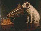 "His Master's Voice" This painting made its first public appearance on The Gramophone Company's advertising literature in January 1900, and later on some novelty promotional items.