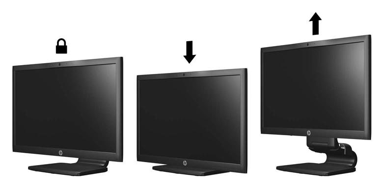 3. Adjust the monitor s height to a comfortable position for your individual workstation. The monitor s top bezel edge should not exceed a height that is parallel to your eye height.