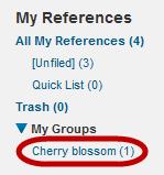 Click on the New Group button. 3. Give the group a name and click OK. To add references to your group: 4. Click the My References tab. 5.