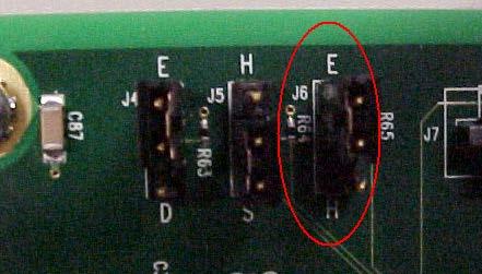 J6: E/H 3-Pin Jumper (Do Not Alter) The default setting is E (Ethernet). Do not change this setting. E - Ethernet: Ethernet mode of operation (Default - Leave as is).