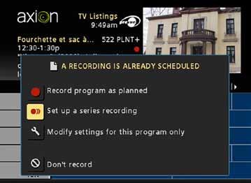 Section 2 - Digital cable access Series recording Series recording allows you to record each broadcast of a series without having to set up the terminal each time. 1.