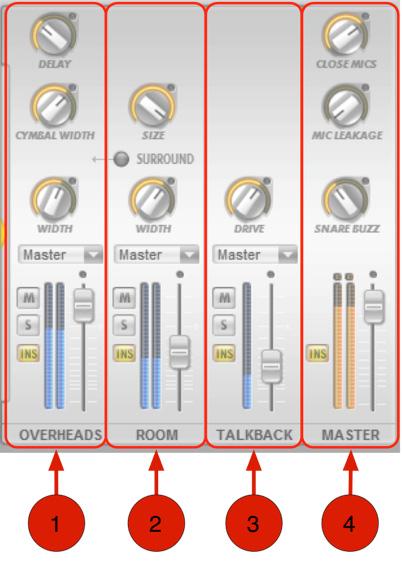 Mix Page: Master Section The Master section is the last stop of your Instrument signals before they "leave" Strike.