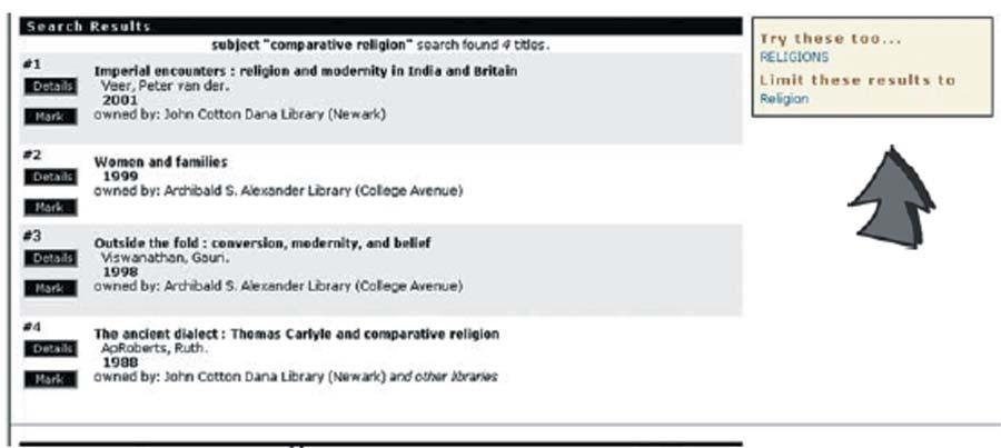 drop-down list. You get the following results: subject comparative religion search found 4 titles.