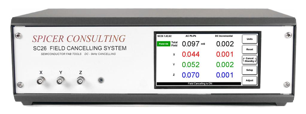or Gauss units Mixes dual sensors to create virtual sensor inside the EM column Built-in test field generator Ethernet and USB ports for remote operation and monitoring Overview Wafer transport