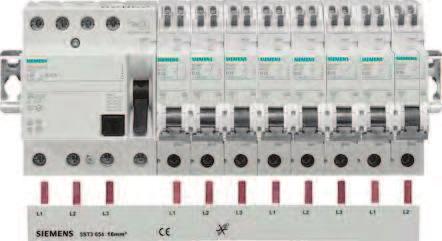 5ST busbars for modular installation devices Overview -pole 5SM3 RCCBs are bus-mounted either together or in combination with miniature circuit breakers.