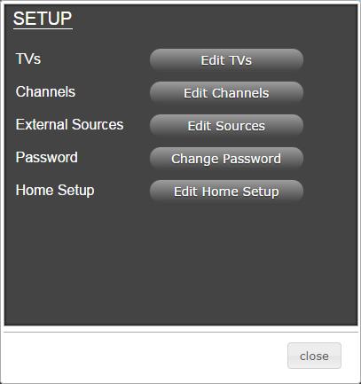 MEDIATUNE 2.0 SETUP Entering Setup Click on the SETUP link within the Mediatune interface. The default password for SETUP is 1234. Note: Please use a PC and CHROME to configure Mediatune 2.