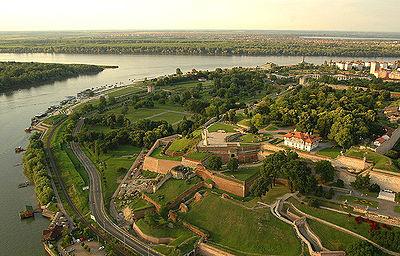 located in the Sava River's course through central Belgrade.