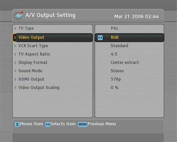 1.5 Switching on for the first time 13 1.5.4 AV output settings If you are in the United Kingdom, you should ensure that the Time Offset is set to Auto; use the left button to decrease the time
