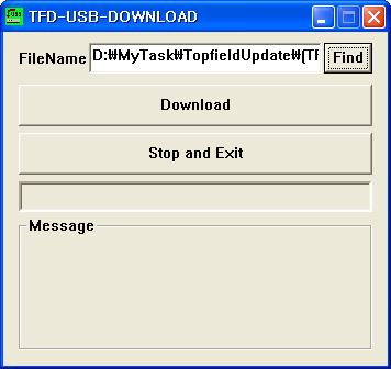 72 Advanced features Ensure that the PVR is connected to your computer, and is in standby mode. Start the TFDN USB application, and click the Find button. Locate the.tfd file and click Open.