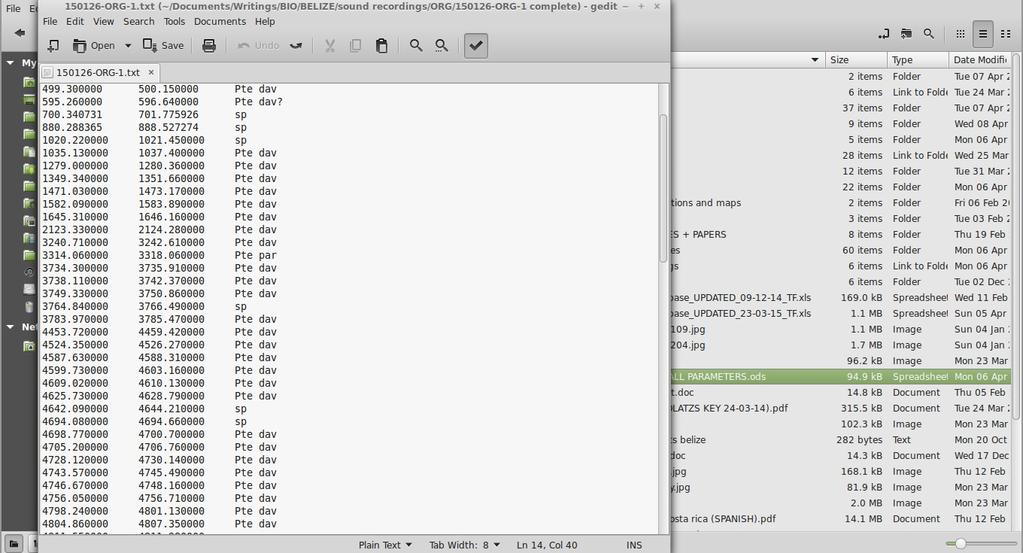 This outputs a text file that lists the start and end time of each call sequence in seconds.