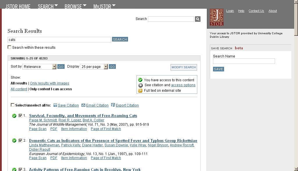 JSTOR Search for references in JSTOR Select relevant references Click on Export Citation Click on RIS file (EndNote ) as export option