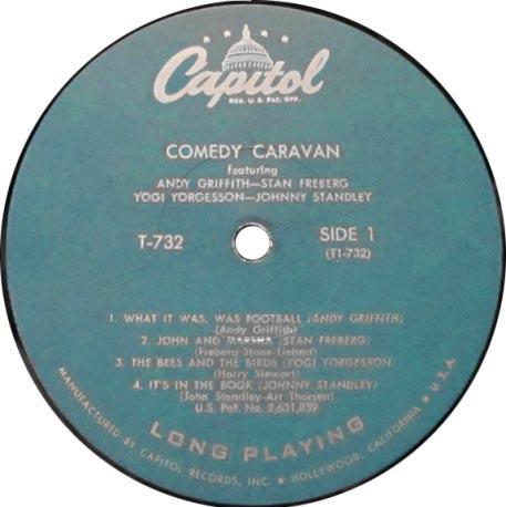 The writing around the rim of the label is in a different typeface but still reads "Manufactured by Capitol Records, Inc.