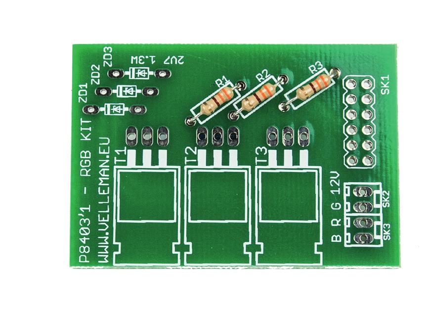 PCB assembly Solder the resistors: R1, R2,
