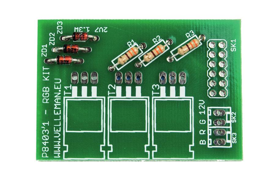 3 Solder the zener diodes: ZD1, ZD2, ZD3: