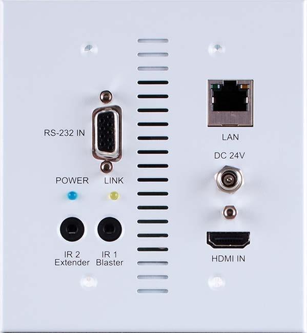 2.5 PANEL DESCRIPTION 2.5.1 INPUT PANEL (HBT-C6POEWP-S) Front Panel 1 5 6 7 2 3 4 1. RS-232 IN: Connect using the 3.5mm jack to RS232 Cable to devices that sends RS232 Commands 2.