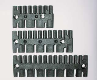 ZL-strain relief plates Strain relief types ZL 03-04-05 feature different comb-widths.