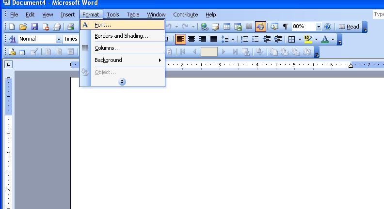Formatting the paper Word 2003 Select a