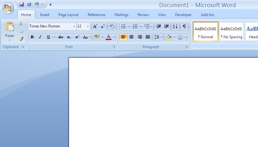 Formatting the paper Word 2007 & 2010 Select a standard Font such as Times Roman