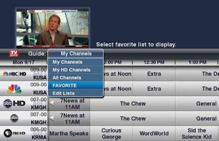 Simply highlight the channel using the Arrow/Channel buttons on your remote, and then press Select on your remote to expand the channel collection.