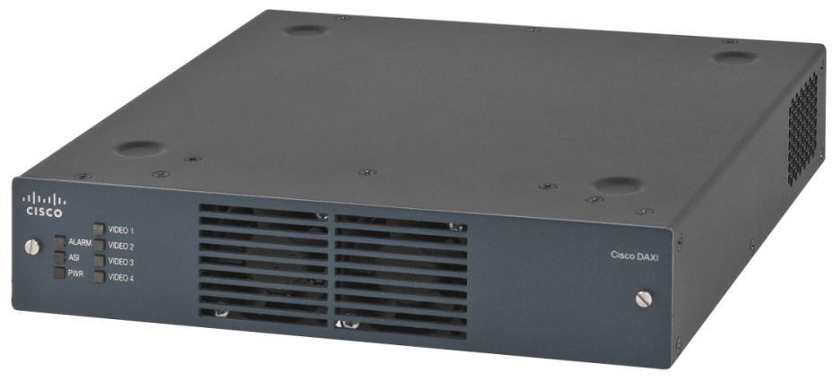 Cisco DAXI The Cisco DSAN Auxiliary Input Box (DAXI) is a compatible external product that converts up to four analog video channels to digital format for distribution via the Digital Service Access