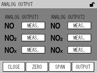 6 FUNCTIONALITIES 6.3 Maintenance Menu Fig. 56 MENU/MAINTENANCE screen The keys allow you to perform the following operations. [ANALOG OUTPUT]: Displays the ANALOG OUTPUT screen (Fig. 57 on page 44).