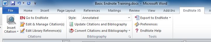 X. Placing references in a paper and formatting a bibliography using the Cite While You Write plug-in in Word.
