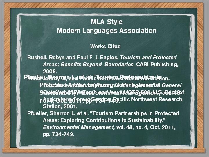 3.5 MLA Style Unlike APA, the list of sources at the end of the paper is called Works CIted in MLA.