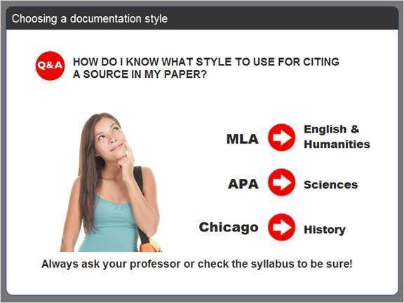 2.2.11 Choosing a documentation style Before you can begin citing a source, you have to decide which documentation style to use. So how DO you know which style to use when you write your paper?