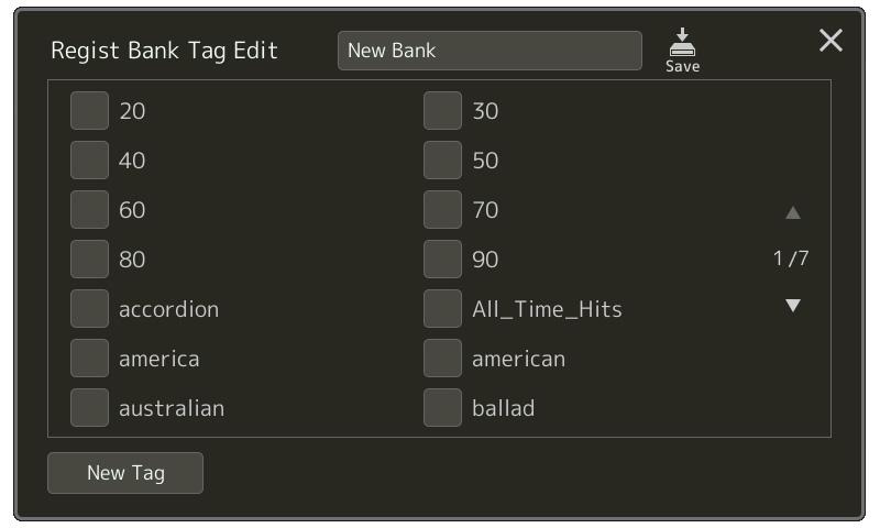 Adding Tags on Registration Memory Bank for Search The tags of Registration Memory Banks help you to quickly find desired files when searching.