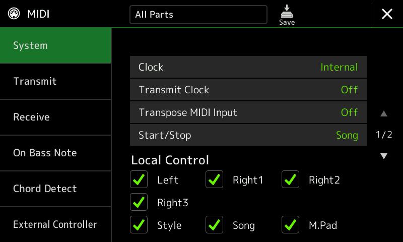12 MIDI Settings Contents Basic Procedure for MIDI Settings... 132 System MIDI System Settings... 134 Transmit MIDI Transmit Channel Settings... 135 Receive MIDI Receive Channel Settings.