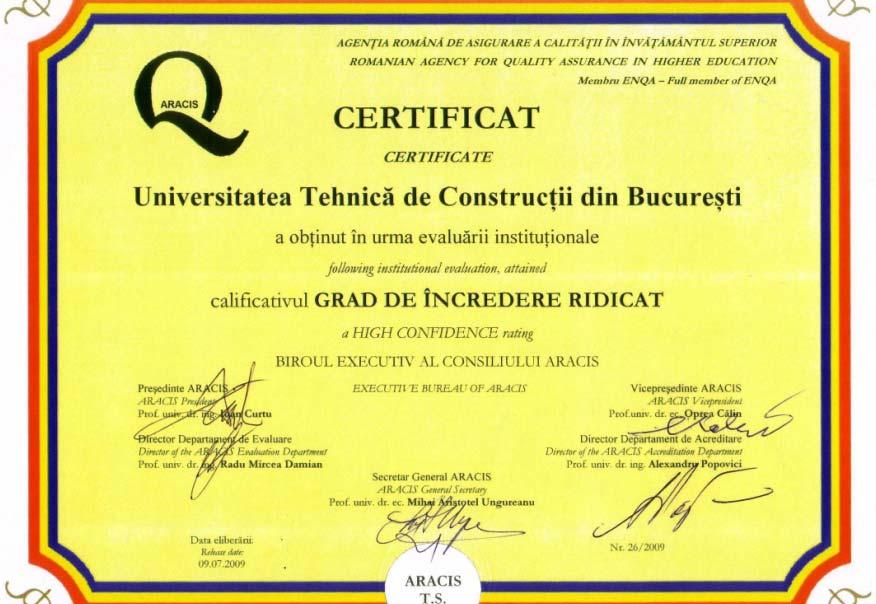 Universitatea Tehnică de Construcţii Bucureşti este iniţiatoarea şi coordonatoarea Reţelei Tematice EUCEET, care cuprinde 131 de instituţii partenere din 29 ţări europene.