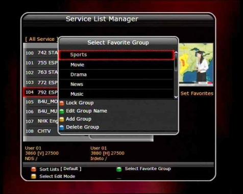 Delete Services : All service lists will be shown on left side of the window. By using the ARROW and OK buttons you may select services to be deleted by placing them in the middle window.