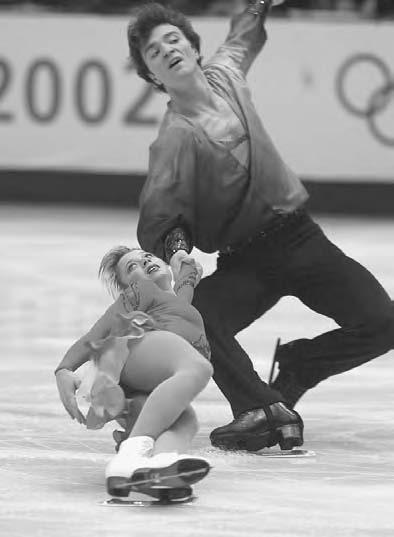 290 POP CULTURE RUSSIA! Yelena Berezhnaya and Anton Sikharulidze during their free program at the Winter Olympics 2002 in Salt Lake City s Delta Center.