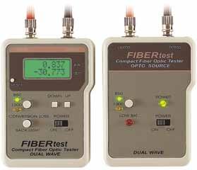 5 to 1mW FC2001 Fibre Optic Test Set - Multi-Mode A complete test set, with a light source and power meter Designed for multi-mode testing with 850nm and 1300nm wave length Signal power 10µW/-20dBm