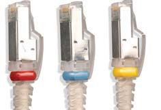 ensures proper bend relief, critical for Category 6A performance. Z-MAX 6A SHIELDED SYSTEM Coloured Clips Removable clips allow field colour coding even when cords are connected.