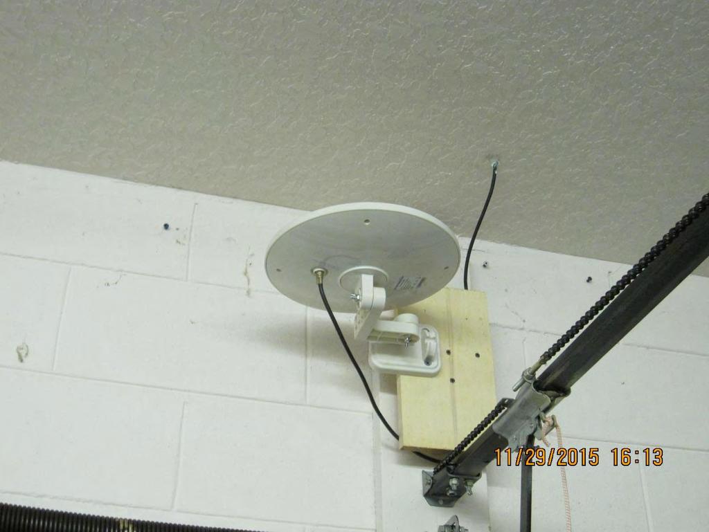 Photo of the Antenna Mounted to the inside Garage Wall (West front face of the house) MAY 28, NOTE: This past Thursday during the total service blackout we had with our Brighthouse service, I still