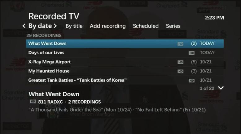 View a List of Recorded Programs You can view a list of your recorded programs on any set top box in your home. To view a list of recorded programs: 1.