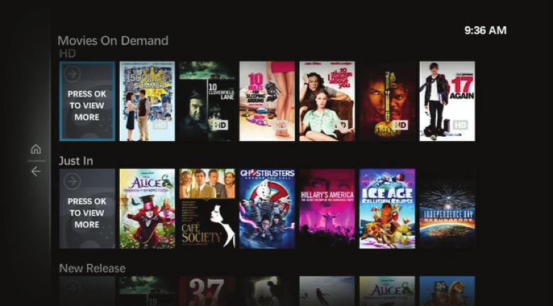 To rent a paid video from the On Demand screen: 1. Press the ON DEMAND button on your remote control. The On Demand screen appears, with categories of videos along the horizontal menu bar. 2.