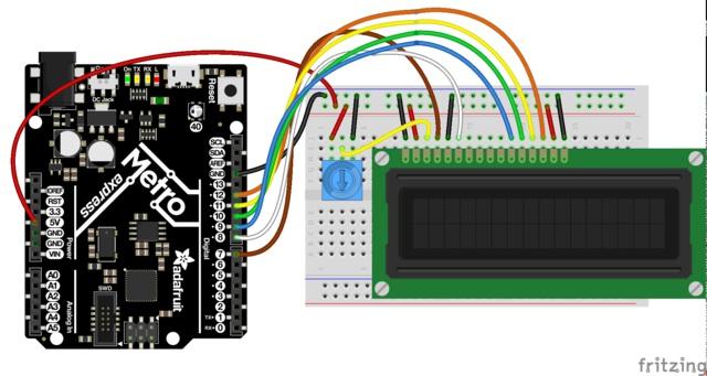 CircuitPython Code It's easy to use a character LCD with CircuitPython and the Adafruit CircuitPython CharLCD module.