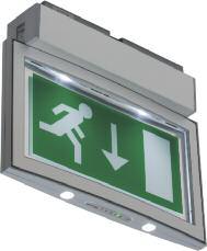 Exit sign with flat legend.