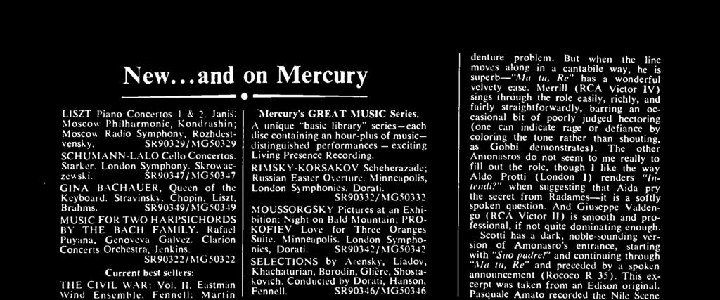 SR90298/MG50298 Mercury's GREAT MUSIC Series. A unique "basic library" series -each disc containing an hour -plus of music - distinguished performances - exciting Living Presence Recording.