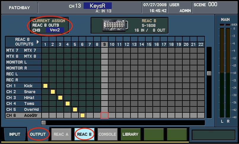 Manually patch your desired inputs to faders (up to 48 faders maximum). You should then name each fader. The screen shot below shows inputs 1-12 from REAC A assigned to fader channels 1 through 12.